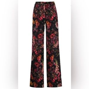 SOLD - Authentic - Adam Lippes - Floral-Print Pintuck Wide-Leg Trousers - size 2